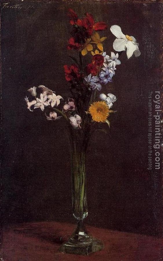 Henri Fantin-Latour : Narcisses, Hyacinths and Nasturtiums